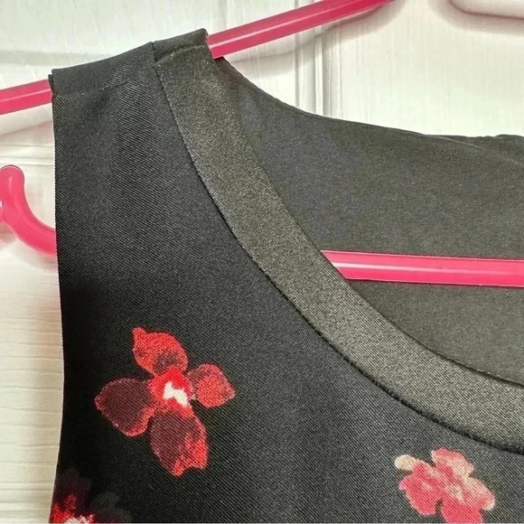 Jacob Sheath  Dress Sleeveless Floral Black/Red/White Size Medium - Picture 7 of 16